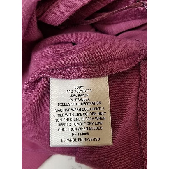 Style & Co Womens Top Lilac Size 2X Shirred Sleeves Boho New - Picture 5 of 5